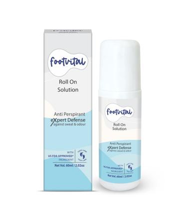 Footvital Foot Roll-on with Patchouli & Peppermint Oil for Sweaty Feet & Bad Foot Odor Unisex - 60 ML