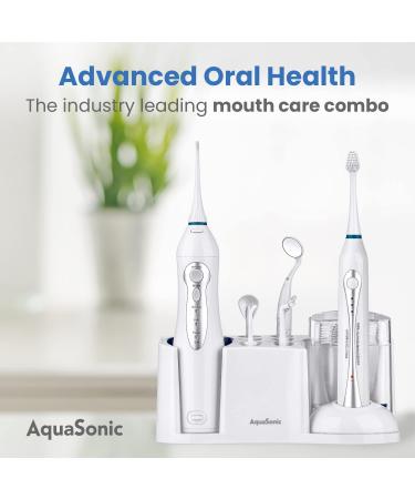 AquaSonic Home Dental Center: Electric Toothbrush & Water Flosser Combo - Complete Family Oral Care System with 10 Attachments - Various Modes - Buy Online on GoSupps.com