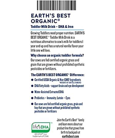 Earth's Best Organic Toddler Milk Drink Powder - Natural Vanilla 21 oz | Healthy Nutritional Choice - Buy Online on GoSupps.com