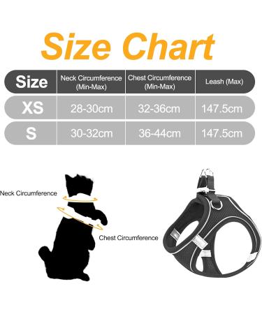 Frevoitna Adjustable Cat Dishes & Leash Set - Outbreak-Proof Harness Breathable Design Perfect for Walks (Black Small) - Buy Online on GoSupps.com