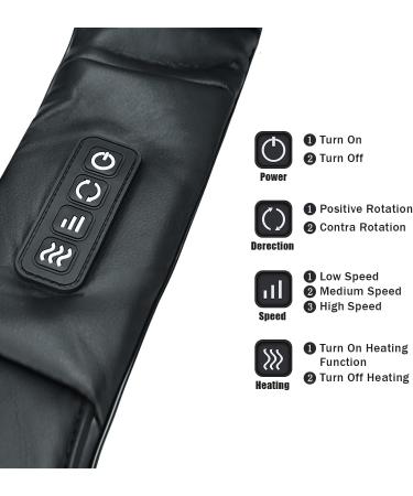 Podazz Shiatsu Neck and Back Massager with Heat - Ultimate Relief for Home & Office Ideal Gift for Men (Black) - Buy Online on GoSupps.com