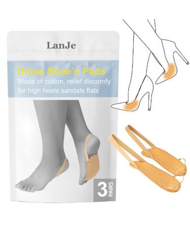 (3 Pairs) Cotton Ball of Foot Cushion for Women High Heels Sandal Pads for Sweaty Feet Metatarsal Pads Invisible Socks Callus Blister Prevention Non Slip Shoe Inserts for Loafer Flat Pump. L Cotton Ball of Foot Pads-8-12 Women' Siz