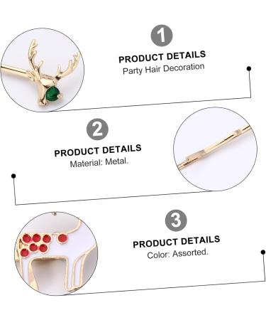 Amosfun 3 Christmas Hair Clips Holiday Party Hairpin Santa Barrettes Bobby Pins Decorative Hair Clips Xmas Kids Hair Pins Hair Clips for Girls Antler Barrette Metal Alloy Side Clip Child - Buy Online on GoSupps.com