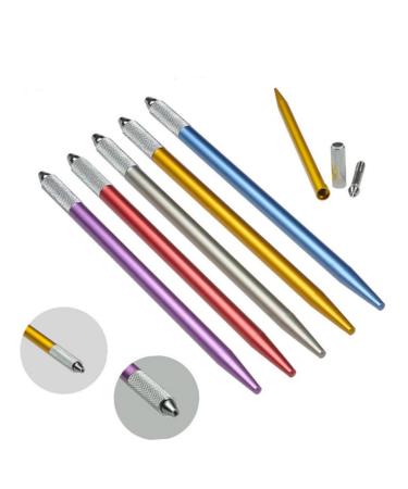 FOMIYES 6pcs Embroidered Eyebrow Pencil Makeup Eyebrow Pen Microblading Pen Aluminum Alloy Korean