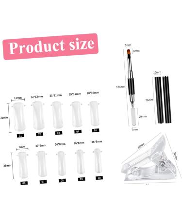 DOITOOL 8 Sets Nail Extension Set Finger Extension Brush Nail Kit DIY Accessories Manicure Clip Accessory Manicure Clamp Nail Decoration Tool Manicure Art Kit Crystal Plastic Nail Clipper - Buy Online on GoSupps.com