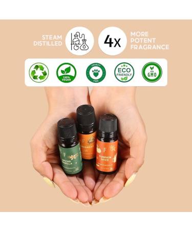 Folkulture Fall Essential Oils Set - 6 Premium Oils for Diffuser & Candle Making | Pumpkin Spice & Vanilla Spice | 60 ml - Buy Online on GoSupps.com