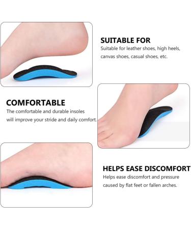 Exceart Foot Vault Support Pads - 2 Pairs Shoe Inserts for Flat Feet & Plantar Fasciitis Relief - Black - Buy Online on GoSupps.com