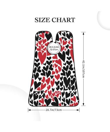 Red Black Heart Beard Bib - Valentine's Day Grooming Cloth Non-Stick Hair Catcher & Apron for Men | Perfect Gift - Buy Online on GoSupps.com