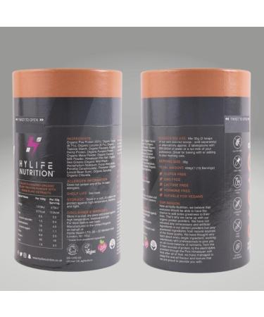 Hylife Nutrition Organic Cacao Vegan Protein Powder - 450g (15 Servings) | Dairy, Gluten and Soy Free - Buy Online on GoSupps.com
