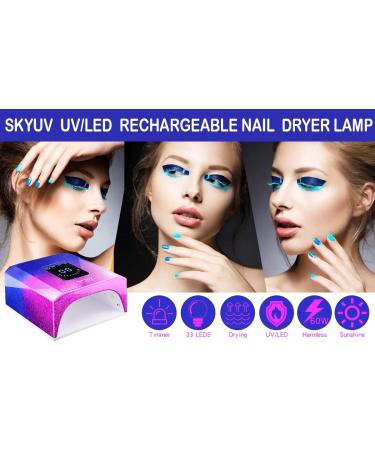 SKYUV 60W Rechargeable UV LED Nail Lamp - Cordless, 4 Timers, Auto Sensor, Professional Curing Lamp for Gel Nails at Home & Salon - Buy Online on GoSupps.com