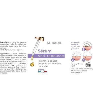  al badil Anti-Hair Regrowth Serum 100% Natural Inhibitor for Women and Men Painless Fast Results Fight against Ingrown Hair "Made - Buy Online on GoSupps.com