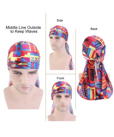 BUYITNOW Unisex Velvet Durag Set for Waves & Frizzy Hair | Long Tail Hair Wrap & Bonnet for Men Women | Multicolor | One Size - Buy Online on GoSupps.com