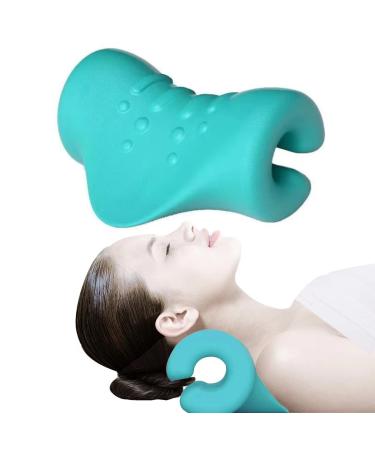 Neck Stretcher Neck Cloud - Cervical Traction Device for Neck Pain Relief Neck Support Neck Hump Corrector Pillow Neck and Shoulder Relaxer for TMJ Pain Relief and Cervical Spine Alignment(Blue)