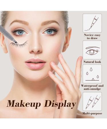 Waterproof Liquid Eyeliner Dual Tip Eyelash Pencil Quick Dry Eye Pencil Waterproof Smudge-proof Two-prong Bottom Eyelash Pen for Women - Buy Online on GoSupps.com