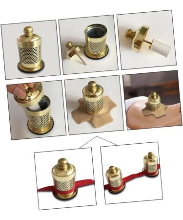 Minkissy Portable Moxibustion Box - 3 Series Heat Therapy Device for Tendonitis | Moxa Massage Tools | Household Heating Tank | 8x5.7cm | 3PCS Golden - Buy Online on GoSupps.com