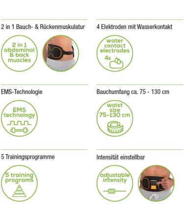 Beurer EM 39 2-in-1 EMS Abdominal & Back Muscle Trainer - Ultimate Regeneration & Fitness Coach - Buy Online on GoSupps.com
