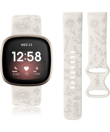 Vancle Silicone Bracelet for Fitbit Versa 3 Versa 4 & Sense - Stylish Sports Replacement Strap for Men & Women (140mm-190mm) - Star Light Design - Buy Online on GoSupps.com