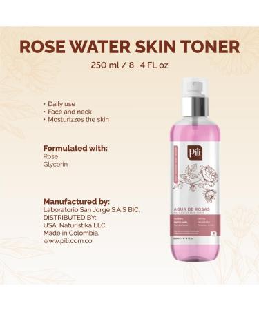 PILI Rose Water Facial Toner for Sensitive Skin - Refreshing & Moisturizing Natural Rose Extract Glycerin - 8.4 oz - International Shipping Available - Buy Online on GoSupps.com