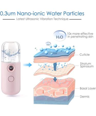 Nano Facial Mister Pink 30ml Mini Water Mister for Face USB Mini Face Mist Nano Mist Sprayer Handy Moisturizing Mist Sprayer Facial Moisturizing Mist Rechargeable Handy Mister for Skin Care - Buy Online on GoSupps.com