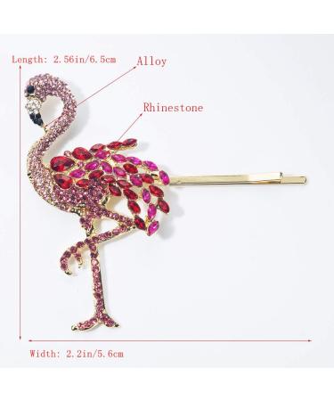 Flamingo Pineapple Rhinestone Hair Barrettes - Pack of 6 | Hair Accessories for Women and Girls - Buy Online on GoSupps.com