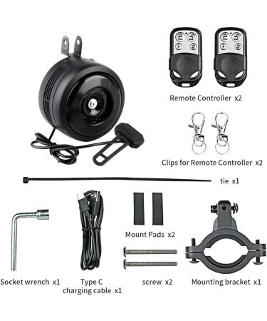 Electric Bike Bell Alarm Horn with Remote Controller | Anti-Theft Vibration Alarm | USB Rechargeable | Waterproof | for Mountain Bike, Road Bicycle, Scooters - Buy Online on GoSupps.com