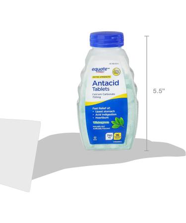 Ravazzi Equate Extra Strength Antacid Chewable Wintergreen Tablets Over The Counter 750 mg 96 Ct - Buy Online on GoSupps.com