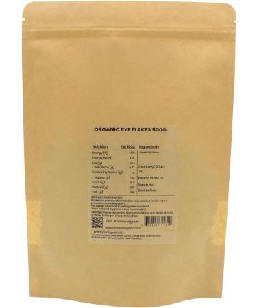 Thames Organic Rye Flakes 1kg - Certified Organic Non-GMO Vegan, Resealable Bag - No Additives or Preservatives - Pack of 1 - Buy Online on GoSupps.com
