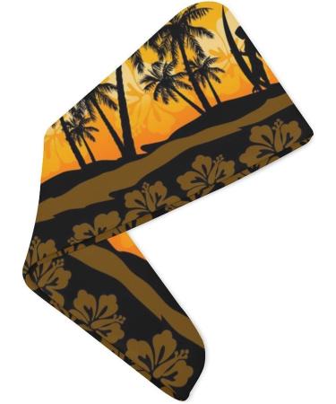 Tropical Frangipani Palms Hair Towel Wrap for Women - 10x26 Inch Super Absorbent Microfiber Turban - Buy Online on GoSupps.com