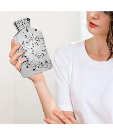 Musical Notes Hot Water Bottle with Plush Cover - Perfect Bed Warmer for Adults & Children | 26.5x15.3cm - Buy Online on GoSupps.com