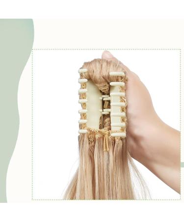 24 Curly Claw On Ponytail Extension Matte Wavy Clip Synthetic Hairpiece Dark Blonde Mix Bleach Blonde - Buy Online on GoSupps.com