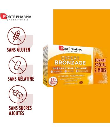 Fort Pharma Expert Bronzage - Sunbathing Dietary Supplement - Prepares Activates Prolongs Tan - Carotenoids Evening Primrose Oil Vitamins E B3 C Trace Elements - 56 Tablets 1/Day - Buy Online on GoSupps.com