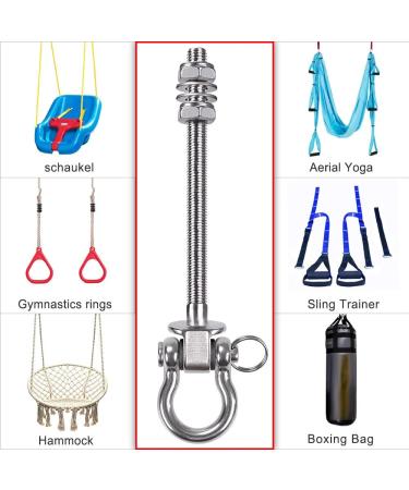 SELEWARE 6 Pack Swing Hanger Set - Heavy Duty Stainless Steel Swing Hooks - 1800LB Capacity - Buy Online on GoSupps.com