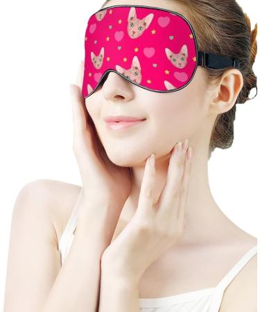 Love Sphynx Cat Face Sleep Mask - Adjustable Strap Blindfold for Sleeping and Travel - Buy Online on GoSupps.com
