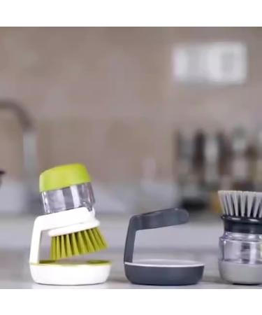 Dishwashing Brush Kitchen Supplies Stove Cleaning Brush Household Short Handle Pot Washing Brush(Grey) - Buy Online on GoSupps.com