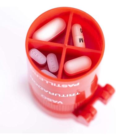 Broyeur de pilules - Pilulier quotidien Broyeur manuel - Coupeur de pilules et broyeur de pilules - Pilulier Machacador plus complet - Diviseur de comprim s - Rouge - Buy Online on GoSupps.com