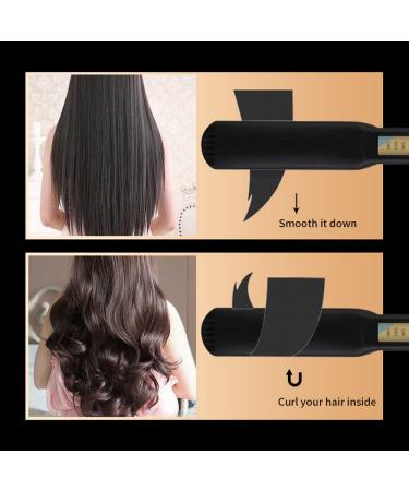 2-in-1 Hair Straightener & Curler - Tourmaline Ceramic Digital Flat Iron with 5 Temp Settings & 30s Instant Heat - Buy Online on GoSupps.com