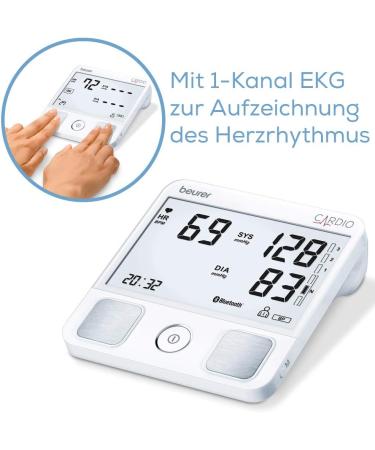 Beurer BM 93 Cardio Blood Pressure Meter - EKG Function Atrial Fibrillation Detection Integrated HealthManager App - Buy Online on GoSupps.com