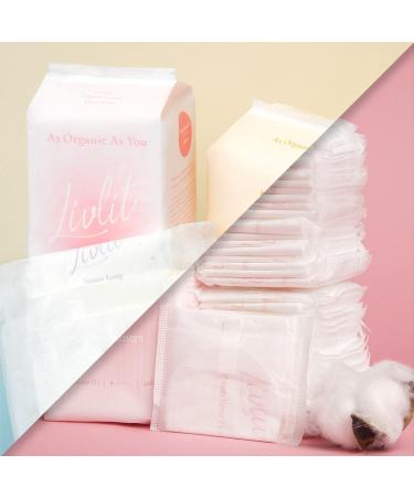 Organic Cotton Panty Liners 40 Count - Light Absorbency, Chlorine Free, Unscented & Hypoallergenic - Buy Online on GoSupps.com