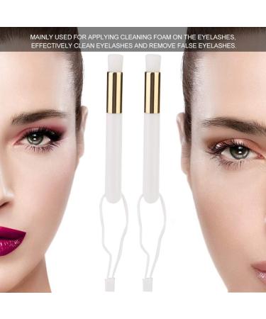 2 Piece Eyelash Cleaning Brush Set - Gentle Makeup & Eyelash Extension Cleaner - Keep Your Eyes Clean (White) - Buy Online on GoSupps.com