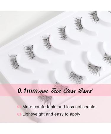 Emeda Transparent Strip Half Eyelashes - Natural Look Accent Lashes | 10 Pairs of Half Fake Corner Lashes for a Subtle Enhancement - Buy Online on GoSupps.com