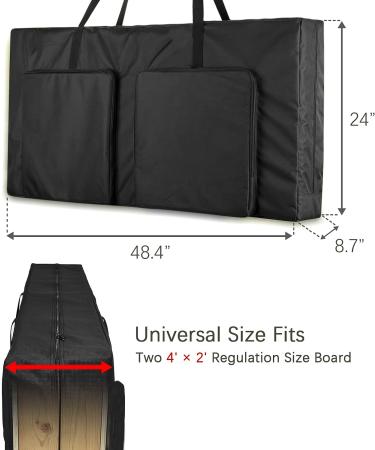 MUCITAGF 4' x 2' Regulation Size Cornhole Carrying Case - Heavy Duty 600D Board Bag with Adjustable Strap and Extra Pockets - Buy Online on GoSupps.com
