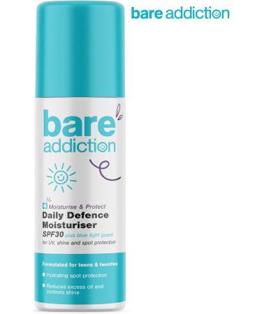 Bare Addiction Daily Defence Moisturising Skin Care Spot Protection Reduces Excess Oil & Controls Shine SPF30 Sun Protection 50ml - Buy Online on GoSupps.com