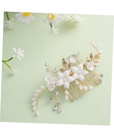 HONMEET Bridal Headwear Hair Accessories for Women Side Comb for Hair Decorative Hair Combs Hair Comb Clips Hair Accessories for Bride Wedding Bride Headpiece Flower Hair Comb Alloy - Buy Online on GoSupps.com