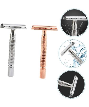 Frcolor Portable Metal Beard Razor - Classic Vintage Style Double Edge Razor for Men - Zinc Alloy - Ideal for Barbers and Grooming - Buy Online on GoSupps.com