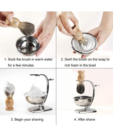 Acrimax Luxury Shaving Kit for Men - Synthetic Badger Brush, Durable Razor Stand, Stainless Steel Bowl with Soap - Perfect Gift for Gentlemen, Father, Husband - 4 in 1 Shaving Set - Buy Online on GoSupps.com