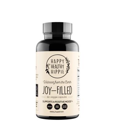 Joy-Filled Mood Support Supplement with St Johns Wort | Helps Calm The Mind & Body Stress Relief Energy Supplements | 100% Plant-Based | Ashwagandha Rhodiola Eleuthero | Herbal Adaptogens 180 ct 180 Count (Pack of 1)