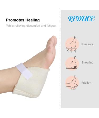 Sosation 4 Pairs Sheepskin Heel Protectors - Soft Cushions for Pressure Sores Adjustable Boot & Ankle Pads - International Shipping Available - Buy Online on GoSupps.com