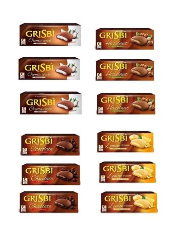 Matilde Vicenzi Pack of 12 Vicenzi Grisbi coconut lemon/chocolate hazelnut (12 x 150 g)