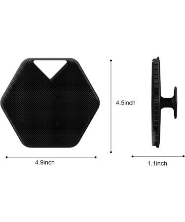 Soft Silicone Exfoliating Body Scrubber - Handheld Shower Cleansing Brush for Deep Clean & Exfoliation - Bath Brush- Black - Buy Online on GoSupps.com