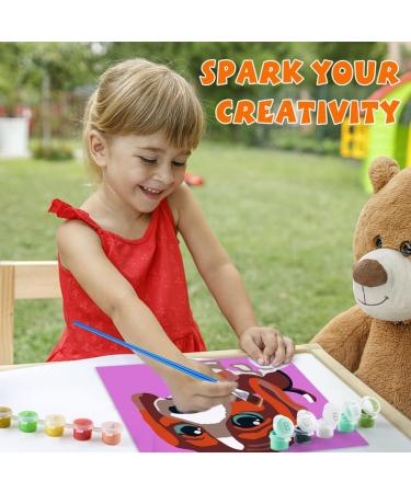 Labeol 4 Paint by Numbers Kit for Kids and Adults - DIY Acrylic Oil Painting Set - Beginner Crafts - Perfect Gift Decor - 8x8 (Chic) - Buy Online on GoSupps.com